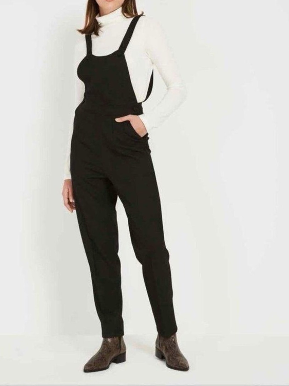 Frank and Oak Stretch Twill Overalls in Black size large